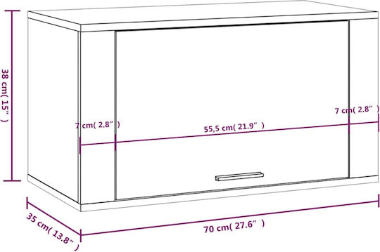 Shoe Organizer with 2 Shelves Oak 70x35x38cm