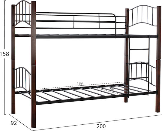 Κουκέτα Μονή για Στρώμα 90x190cm