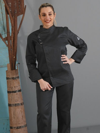 Tips Tips Chef Long Sleeve Blouse Gray