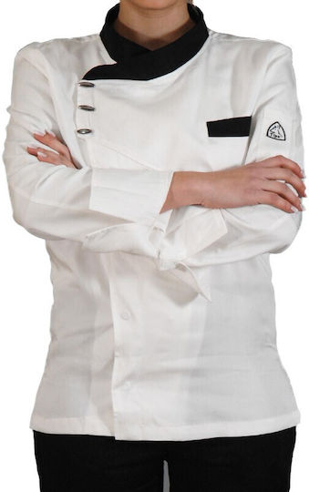 Blouse Chef Unisex White with Long Sleeve Tips