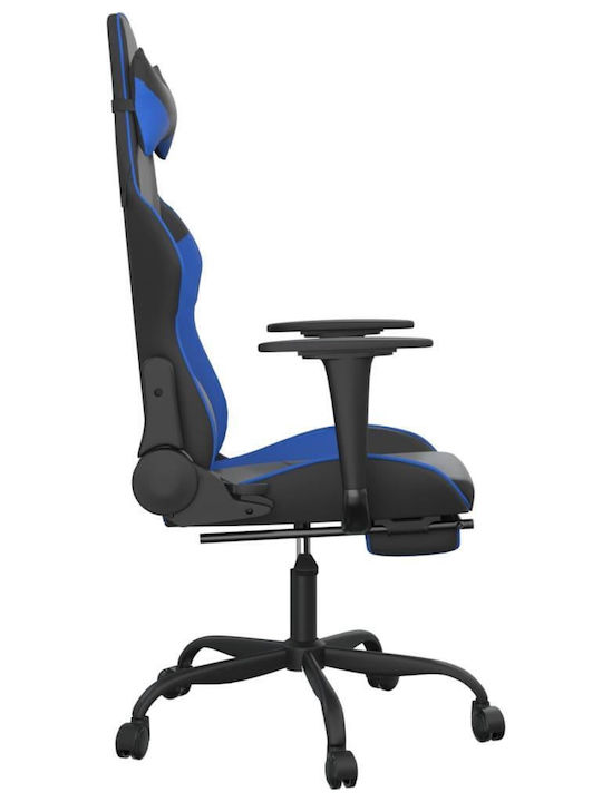vidaXL 345411 Καρέκλα Gaming Δερματίνης με Υποπόδιο Μαύρο/Μπλε