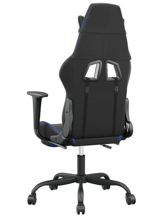 vidaXL 345411 Καρέκλα Gaming Δερματίνης με Υποπόδιο Μαύρο/Μπλε