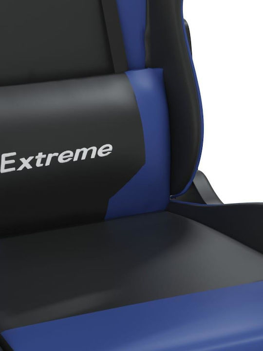 vidaXL 345457 Геймърски стол с подлакътник Черно/синьо