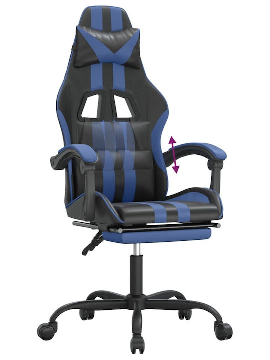 vidaXL 3143830 Artificial Leather Gaming Chair with Footrest Black / Blue