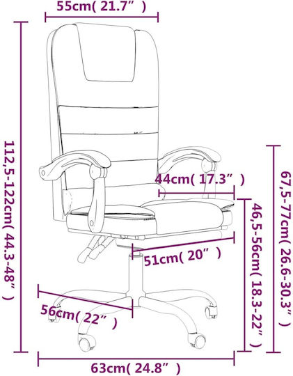 vidaXL Vdxl Office Chair Massage with Adjustable Arms White
