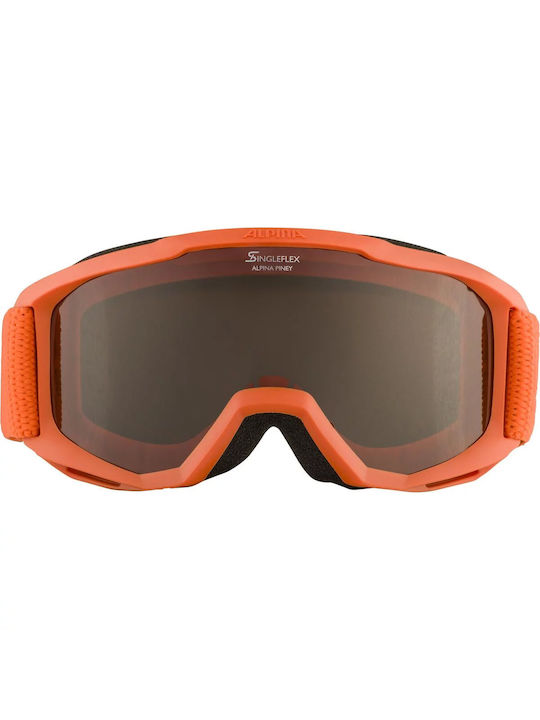 Alpina Piney Singleflex Hicon Masca de schi și snowboard Pentru copii Portocaliu cu Lentilă Fumurie în culoarea Portocaliu