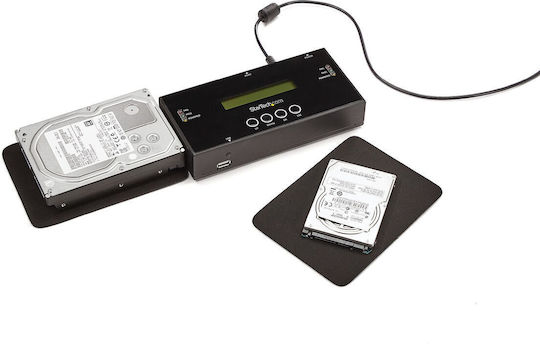 StarTech SATSASDUPE11 1:1 Standalone Hard Drive Duplicator and Eraser SAS and SATA HDD/SSD Cloner Copier Black