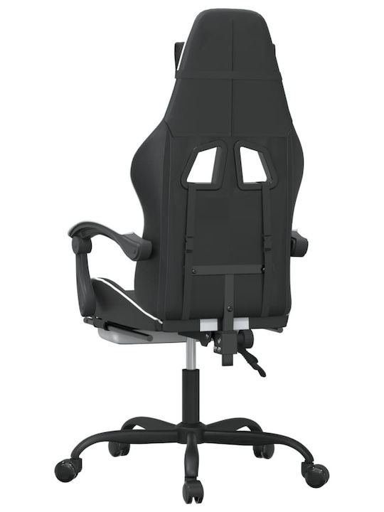 vidaXL 3143835 Artificial Leather Gaming Chair with Footrest Black / White