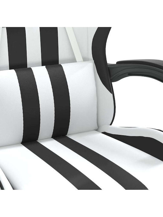 vidaXL 3143840 Gaming Stuhl mit Fußstütze Black / White