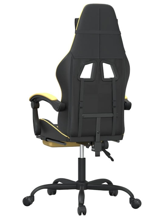 vidaXL 3143856 Artificial Leather Gaming Chair with Footrest Black / Gold