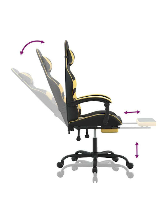 vidaXL 3143856 Artificial Leather Gaming Chair with Footrest Black / Gold
