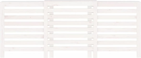 vidaXL Калориферен Капак от Масивно Дърво Бял 210x21x85см