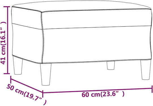 Υποπόδιο Επενδυμένο με Ύφασμα Μαύρο 60x50x41εκ.