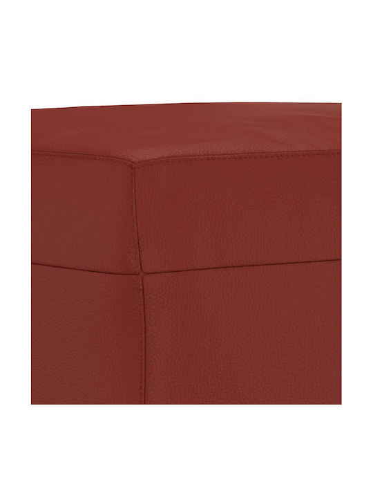 Burgundy Artificial Leather Footstool 60x50x41cm
