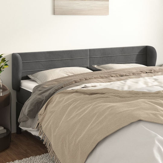 vidaXL Stoff Kopfstütze für Betten Dunkelgrau 163x88cm