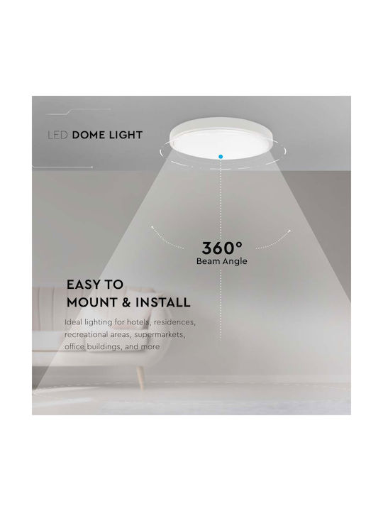 V-TAC Plafonieră de Exterior cu LED Integrat în Culoare Alb 7659