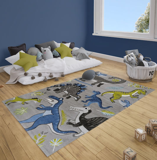 Tzikas Carpets 24224-935 Παιδικό Χαλί Γκρι 133x190cm Πάχους 13mm