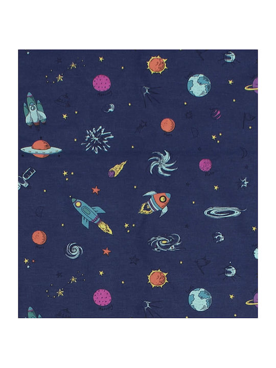 Dimcol Space Cotton Swaddle Wrap Blue 80x80cm.