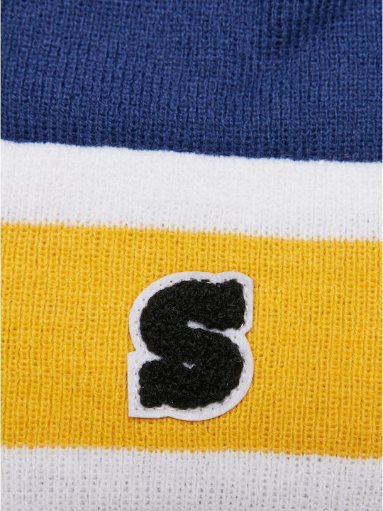 College Team Set with Beanie Knitted in Blue color