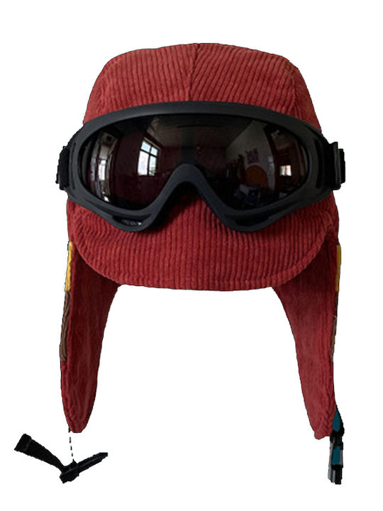 Woman Earflap Caps Eyeglasses Red