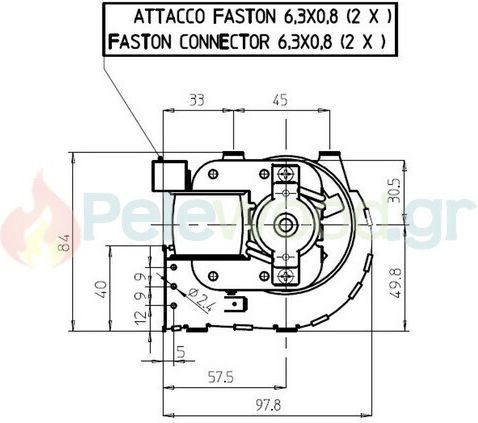 Fergas 17406039 Querstromventilator für Pelletofen