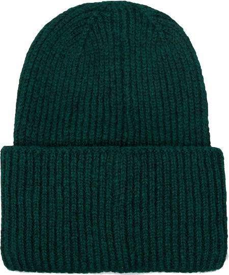 Beanie Ανδρικός Σκούφος με Rib Πλέξη σε Πράσινο χρώμα