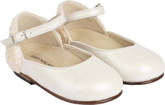 Babywalker Christening Leather Pumps Ivory