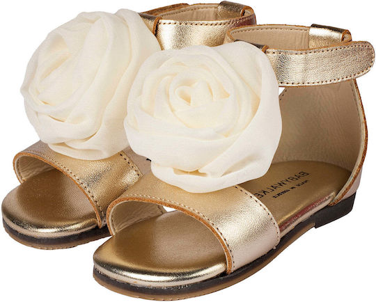 Babywalker Taufschuhe aus Leder in Gold-Rosé