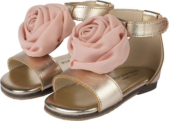 Babywalker Taufschuhe aus Leder in Gold-Rosé