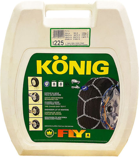 Konig Fly-A Jeep Αντιολισθητικές Αλυσίδες Πάχους 16mm Επιβατικού & 4x4 Αυτοκινήτου 2τμχ