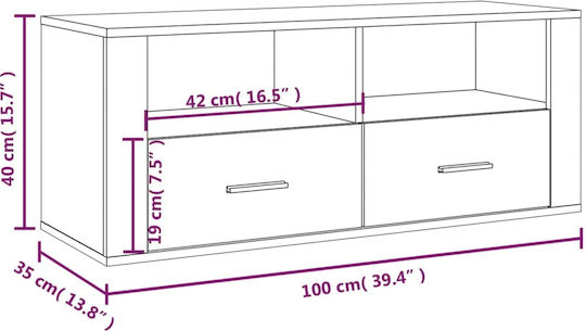TV Stand Gray 100x35x40cm