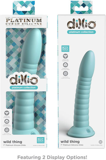Pipedream Wild Thing Glass Dildo With Suction Cup Light Blue 18cm