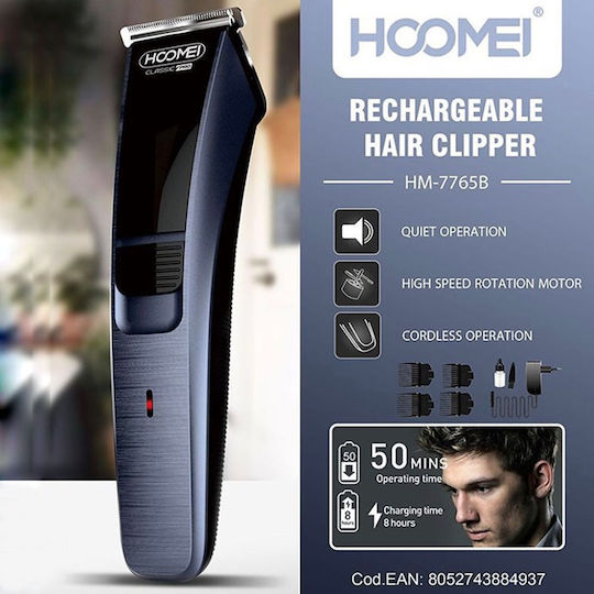 Hoomei Επαναφορτιζόμενη Κουρευτική Μηχανή Γκρι HM-7765B