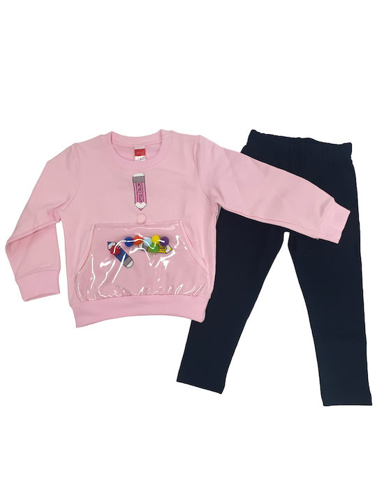 Joyce Kids Set with Leggings Winter 2pcs Pink