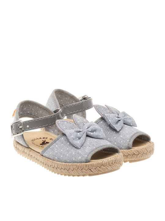 Kids Espradrilles with Adjustable Metal Clasp Gray