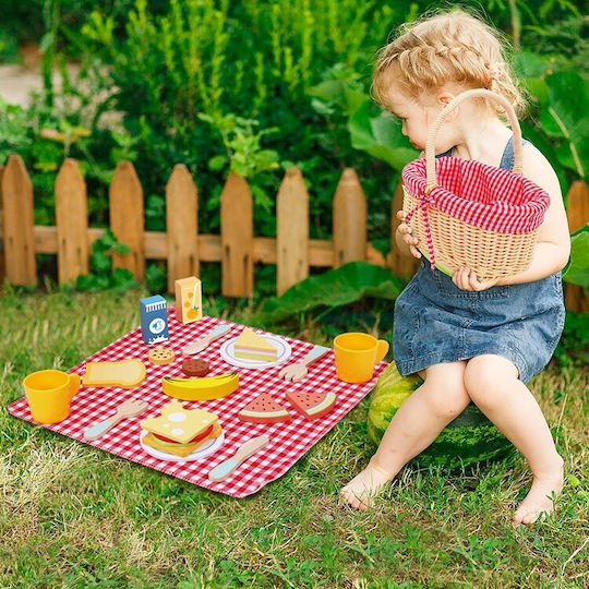 Tooky Toys Σετ Πικ Νικ από Ξύλο για 3+ Ετών 23τμχ