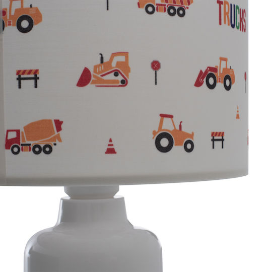 HomeMarkt Lampă De Masă Pentru Copii Led Baloo Cu Proiecție De Modele Alb 24x24x32cm