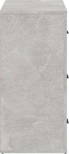 Comodă Dormitor Din Lemn Cu 3 Sertare Gri Beton 80x33x70cm