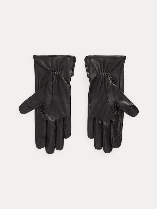 Ralph Lauren Μαύρα Γυναικεία Δερμάτινα Γάντια