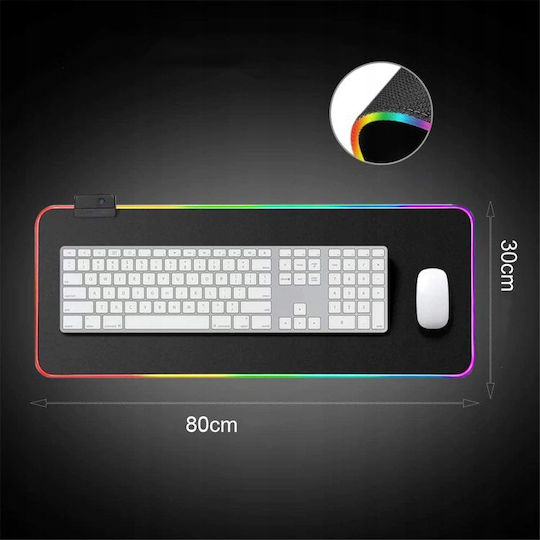 Factory 12200015 Gaming Mauspad XXL (800mm) mit RGB-Beleuchtung via USB Schwarz