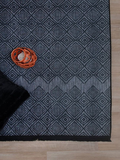 Palamaiki Dc012 Teppich Rechteckig Synthetisch,Polyester/Cotton/Leather mit Fransen Gray mit Quasten