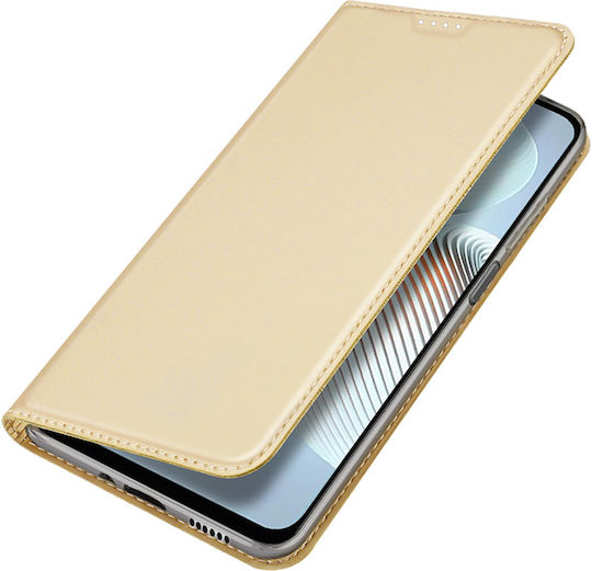 Dux Ducis Skin Pro Книга Изкуствена кожа Златист (Redmi 10 5G)