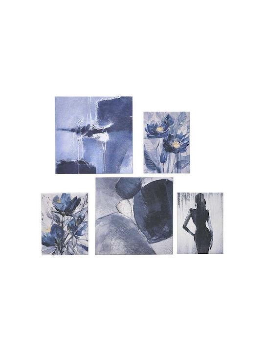 Inart Printed Πεντάπτυχος Πίνακας σε Καμβά 25x25cm