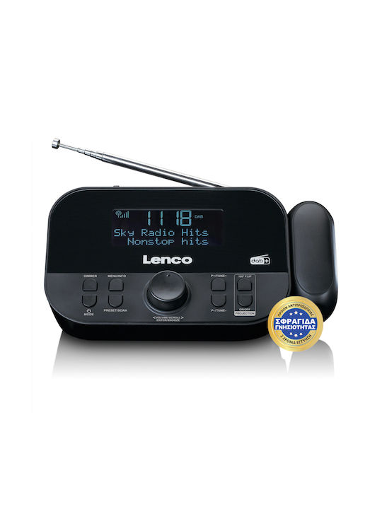 Lenco CR-615 Επιτραπέζιο Ψηφιακό Ρολόι LCD με Ξυπνητήρι & Ραδιόφωνο Μαύρο CR-615BK
