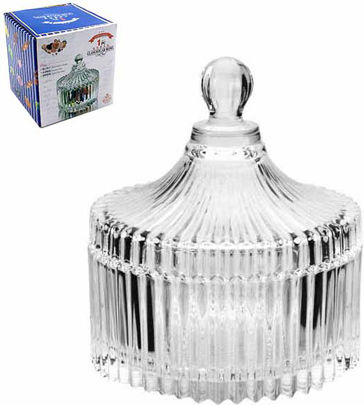 Homestyle Φοντανιέρα Glas mit Deckel 10x10x13cm Transparent Homestyle Φοντανιέρα Glas mit Deckel 10x10x13cm Transparent