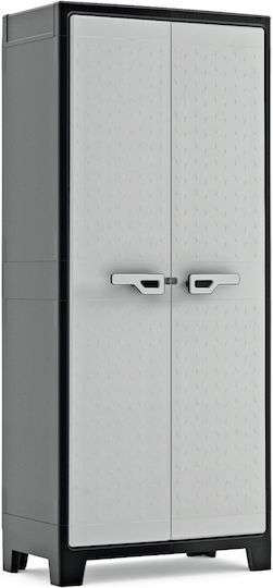 Double-leaf Excellence Low Outdoor Cabinet from Polypropylene with Locking Capability with 2 Shelves 65x45x97 cm