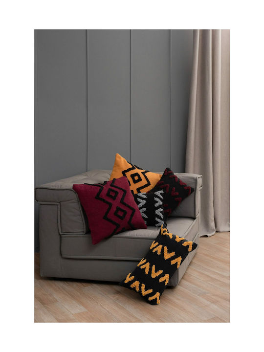 Palamaiki Vik Decorative Pillow Case 100% Cotton Burgundy 45x45cm