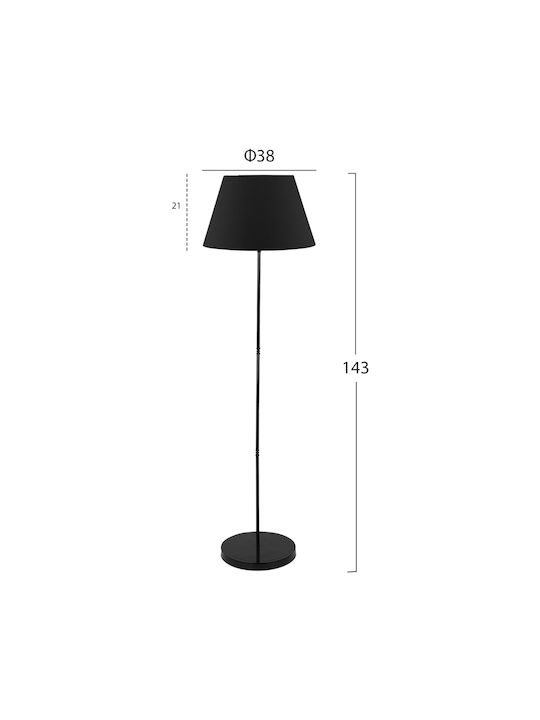 HomeMarkt Lampă de podea Î150xL38cm. cu Soclu pentru Bec E27 Negru