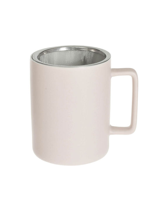 Atmosphera Tasse Keramik mit Deckel Rosa 400ml 1Stück