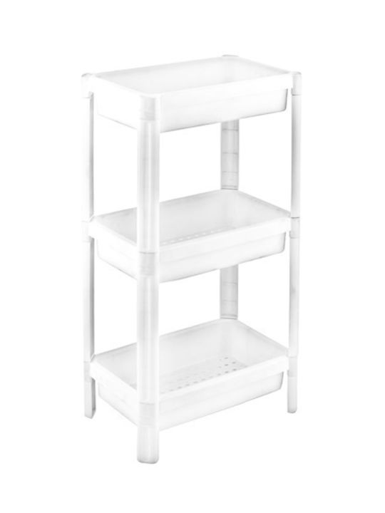 TnS Kitchen Rack Plastic White 3 Slots 36x23x69cm